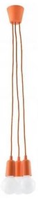 Lampadario su filo DIEGO 3xE27/60W/230V arancione