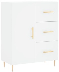 Credenza Bianca 69,5x34x180 cm in Legno Multistrato