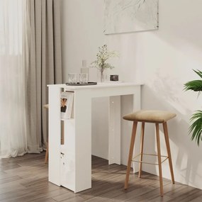 Tavolino Da Bar Con Ripiani Bianco 102x50x103,5cm İn Truciolato /