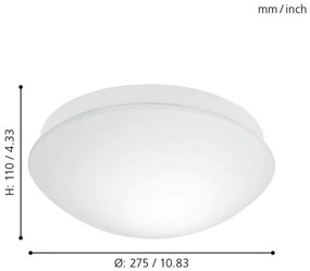 Eglo 97531 - Lampada da bagno con sensore BARI-M 1xE27/20W/230V