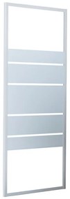 Lato fisso per box doccia L 80.0 x H 185.0cm, Sp. 4 mm vetro serigrafato profilo in alluminio bianco laccato