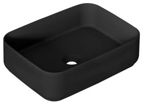 Lavabo da appoggio Kyoto rettangolare in ceramica L 50 x H 12 x P 36 cm nero