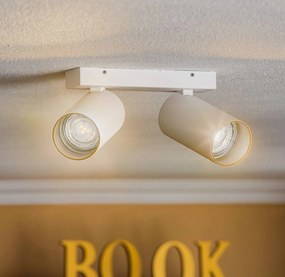 Nowodvorski Lighting Faretto da soffitto Mono II bianco/interno dorato a 2 luci
