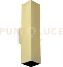 Look square applique a parete 2 luci attacco gu10 ottone 30cm l.6cm...
