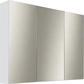 Specchio contenitore bagno a 3 ante 80xh60 cm in legno Bianco Opaco