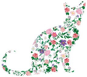 Carta da parati – Gatto di fiori