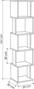 Libreria Moderna 161x35x30 cm Scaffale Modulare 5 Ripiani in MDF Bianco e Tortora...