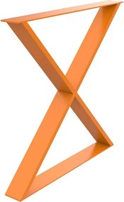 Gamba per mobili STEELMI Cross a X in acciaio arancione lucido L 78 x P 8 x H 71 cm
