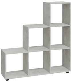 Libreria a scala grigio cemento 107 cm in legno multistrato