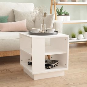 Tavolino Da Salotto Bianco 40x40x43 Cm İn Legno Multistrato /