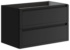 Mobile da bagno sotto lavabo TRATTO antracite opaco L 79.5 x H 50 x P 45.5 cm 2 cassetti, lavabo non incluso