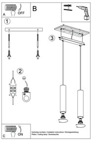 Sollux SL.0637 - Lampadario a sospensione con filo LINO 2xGU10/40W/230V