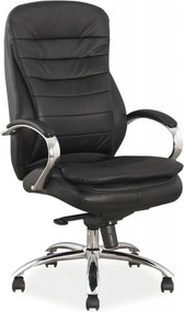 Sedia da ufficio Q-154 in pelle naturale nera