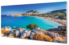 Pannello da cucina Costa panoramica della spiaggia della Grecia 100x50 cm