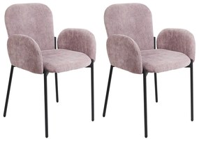 Set di 2 sedie da pranzo tessuto rosa ALBEE Beliani