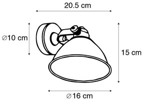 Applique da parete industriale bronzo con rame regolabile - Liko