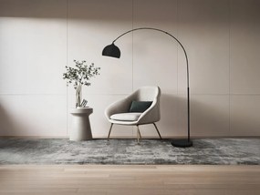 Grande lampada da terra ad arco H. 180 cm Metallo e Marmo Nero opaco - OMBRAGE