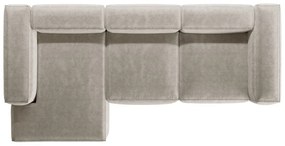 Divano angolare beige (con penisola a sinistra/con chaise lounge) con rivestimento in velluto a coste Bergamo – Cosmopolitan Design