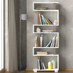 Libreria BLOK 165x60 cm bianco/marrone