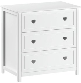 Cassettiera per bambini bianca 90x89x57 cm Amori – Vipack