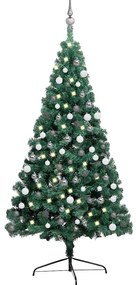 Albero Di Natale Preilluminato Con Supporto Verde 120 Cm Pvc /