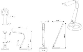 Globo 58376B - LED RGB Lampada da tavolo dimmerabile MITTI 1xLED/8W/230V + LED/2W