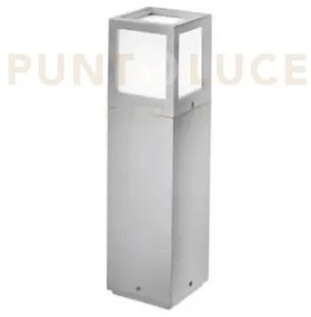 Ges342- paletto 1 luce attacco e27 grigio alluminio h.40cm ip54