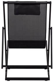 Sedia a sdraio da giardino pieghevole in metallo nero Esper - Exotan