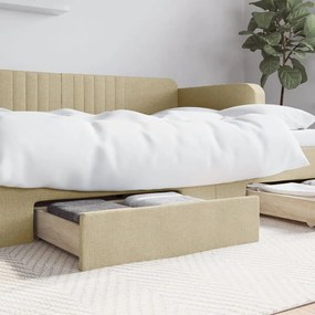 Cassetti Da Letto 2pz Crema İn Legno Multistrato E Tessuto /