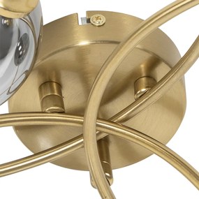 Plafoniera moderna oro 6 luci vetro fumé - Athenas