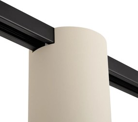 Modern railsysteem zwart met 2 beige spots 1-fase - Iconic Rondoo Up