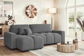 Divano angolare grigio allungabile (con composizione variabile) Luki – Ropez