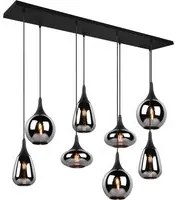 Lampadario nero opaco Lumina 8 luci Trio