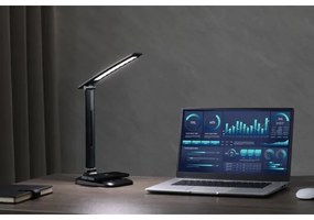 Immax 09106L - Lampada da tavolo LED dimmerabile con ricarica wireless QI LUMI LED/7W/230V nera