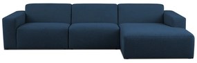 Divano angolare blu scuro in tessuto bouclé (angolo destro) Roxy - Scandic