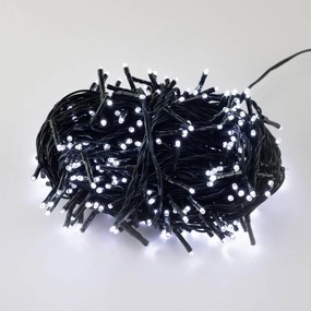 Catenaria Natalizia LED 18m 8 GIOCHI DI LUCE Cavo VERDE IP44 Colore Bianco Freddo 7500 - 8500 °K