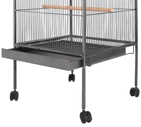 Gabbia per uccelli nera 54x54x146 cm in acciaio