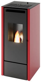 Stufa a pellet ventilata PUNTO FUOCO Edda 11 KW rossa
