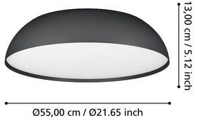 Plafoniera Minimal Tollos-Z Alluminio Nero 3 Luci Led Integrato 11W