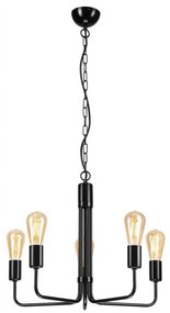 Lampadario a sospensione con catena TIFFANY 5xE27/60W/230V nero