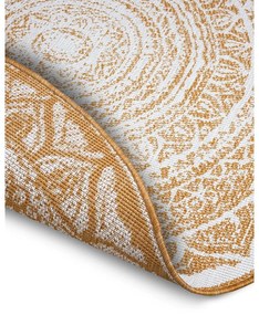 Tappeto rotondo per esterni giallo ocra-bianco ø 140 cm Siruma - NORTHRUGS