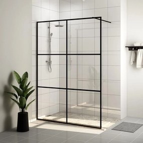 Parete Per Doccia Walk-in Vetro Trasparente Esg 140x195cm Nera /