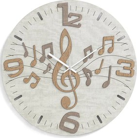 Orologio da parete moderno D30 cm MUSIC in legno laminato TRS