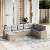 Set Divano da Giardino 8 pz con Cuscini Beige Misto Polyrattan 3263585