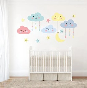 Adesivo sul muro della camera dei bambini - nuvole 200 x 105 cm