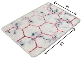 Tappetino da bagno bianco/grigio 60x40 cm Honeycomb - Foutastic