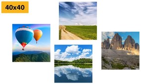 Set di quadri – Volo in mongolfiera sulla terra