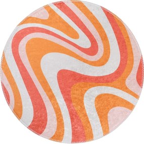 Tappeto rotondo arancione lavabile ø 100 cm Colors of Joy – Vitaus