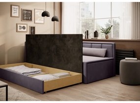 Divano rosa allungabile/con contenitore e rivestimento in ciniglia 214 cm Fulgeo – ELTAP