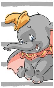 Asciugamano per bambini bianco/grigio in cotone 70x140 cm Dumbo "Stripe" – Jerry Fabrics